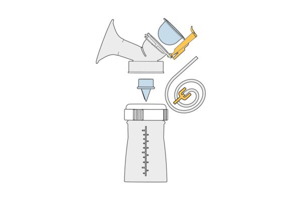 mamivac® Pumpset Economy für Milchpumpen, Bestandteile