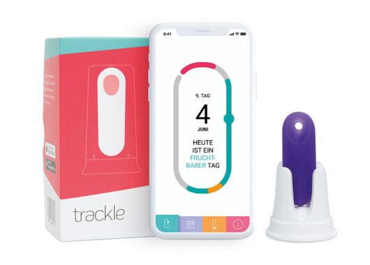 trackle Sensorsystem, mit App und Verpackung