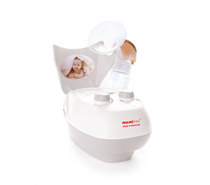 mamivac® LACTIVE elektrische Milchpumpe mit einem hängenden Pumpset